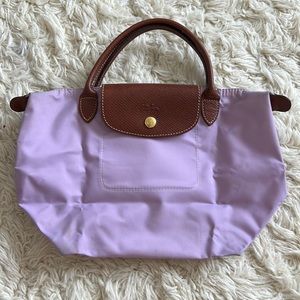 mini lavender longchamp tote bag